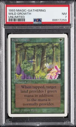 1993 MTG UNLIMITED WILD GROWTH PSA 7 - Image 1