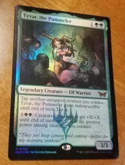 MTG 1x FOIL Tyvar, the Pummeler, NM, Duskmourn, Elf Tap Indestructible +X/+X - Image 1