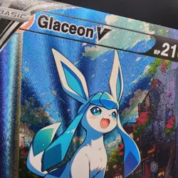 Pokemon Glaceon V Custom Made Fan Art Holo With Texture - Image 2