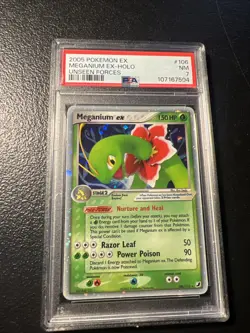 Pokemon Meganium Ex #106 Ex Unseen Forces 2005 PSA 7 - Image 1