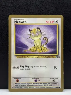 1999 Pokemon Jungle #56 Meowth - Gold Border Fruit Roll Promo - Image 1