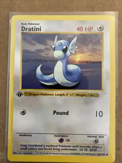 Pokemon TCG Dratini Base Set 26/102 1st Edition Never Played Near Mint - Image 1