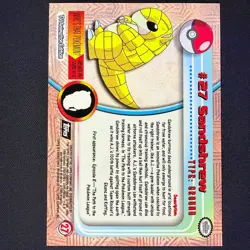 topps Pokemon TV Animation Edition Series 1 Rainbow Holo Foil #27 Sandshrew - Image 2