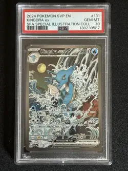 PSA 10 GEM MINT Kingdra ex SVP 131 Pokemon Scarlet and Violet Promo - Image 1