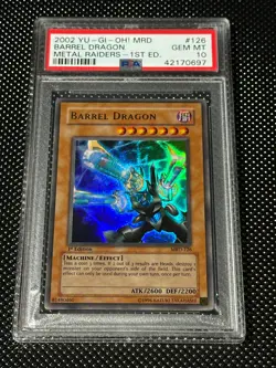 YUGIOH PSA 10 2002 Barrel Dragon MRD-126 Ultra Rare 1st Edition *0697 - Image 1