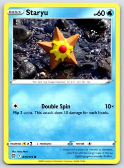Staryu - Brilliant Stars 030/172 Yuka Morii Pokemon TCG Card NM - Image 1