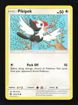 Pikipek 163/214 LP Lost Thunder English Pokemon Card TCG - Image 1