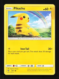 Pikachu 28/73 HP Shining Legends English Pokemon Card TCG - Image 1