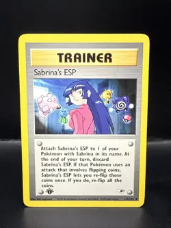 Pokemon Gym Heroes Sabrina's ESP 1st Edition Uncommon Trainer Card 117/132 - Image 1
