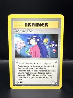 Pokemon Gym Heroes Sabrina's ESP 1st Edition Uncommon Trainer Card 117/132 - Image 2