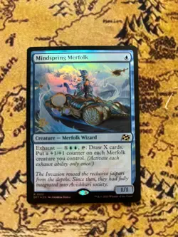 Mindspring Merfolk Prerelease Foil Rare Aetherdrift (DFT) MTG - Image 1