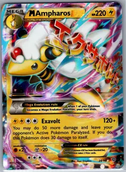 M Ampharos EX 28/98 XY - Ancient Origins - Pokemon Card - NM - Image 1
