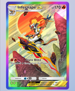 Infernape Rainbow Rare 2?, Pokemon TCG Pocket, Space-time Smackdown, English - Image 1