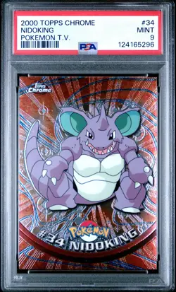 2000 TOPPS CHROME POKEMON T.V. #34 NIDOKING PSA 9 - Image 1