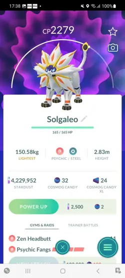 Pokemon Go Legendary Solgaleo ( Normal ) - Image 1