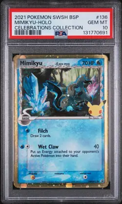 Mimikyu Delta Species Pokemon Black Star Promo SWSH136 Celebratoins PSA 10 Gem - Image 1