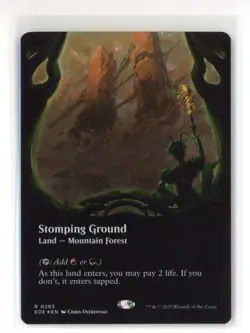 MtG EoE Stomping Ground #283 Borderless Portview FOIL - Image 1