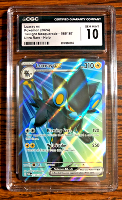 Luxray EX Ultra Rare #195 - CGC GEM MINT 10 - Twilight Masquerade - Pokemon TCG - Image 1