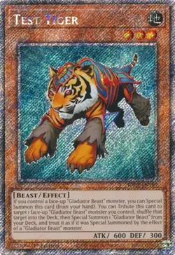 Yugioh! Test Tiger - RA03-EN189 - Platinum Secret Rare - 1st Edition Near Mint, - Image 1