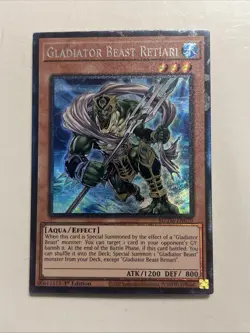 Yugioh Gladiator Beast Retiari MZTM-EN070 Collector's Rare 1st Edition NM - Image 1