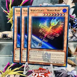3x Yugioh Playset World Legacy - "World Wand" BLMM-EN086 Ultra Rare Near Mint - Image 1
