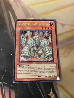 YUGIOH - GLADIATOR BEAST HOPLOMUS - SECRET RARE - UNLIMITED - LCGX - NM - Image 1