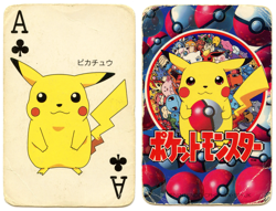 1998 Vintage Pikachu Ace of Clubs Pokemon Televi-kun Poker Playing Card - Image 1