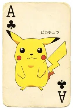 1998 Vintage Pikachu Ace of Clubs Pokemon Televi-kun Poker Playing Card - Image 2