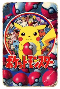 1998 Vintage Pikachu Ace of Clubs Pokemon Televi-kun Poker Playing Card - Image 3