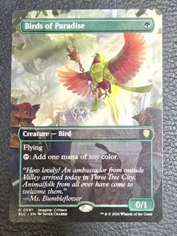 Birds of Paradise (Borderless) Commander: Bloomburrow Regular MTG NM Magic Card - Image 1