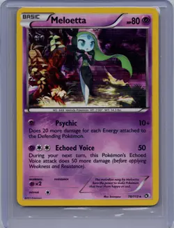 Pokemon TCG Card - Meloetta 78/113 Holo Rare Legendary Treasures - LP - Image 1