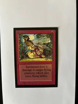 MTG COLLECTOR'S EDITION EARTHBIND NM (IE / CE) BETA ART COMMON RED CARD WOTC - Image 4