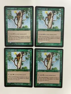 MTG 4X FOIL ONSLAUGHT WIREWOOD ELF NM MAGIC THE GATHERING GREEN CREATURE CARD - Image 2