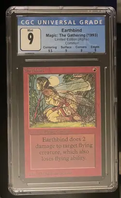 EARTHBIND ALPHA Magic: The Gathering MTG CGC Gem Mint QUAD 9+ Graded - Image 1