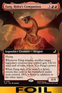 1x - Fang, Roku's Companion - FOIL EXTENDED ART #193 - Avatar: Eternal - NM MTG - Image 1
