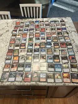 Mtg Value Lot x100 Magic The Gathering Thermokarst Forbid Whispersilk Cloak MpHp - Image 1