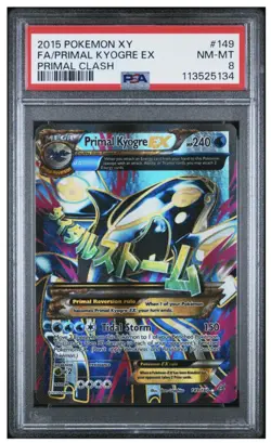2015 Pokemon XY Primal Clash Primal Kyogre EX Full Art 149/160 #149 PSA 8 - Image 1