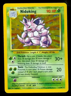 Pokemon NIDOKING 11/102 Base Set - RARE HOLO - Lightly Played - Image 1