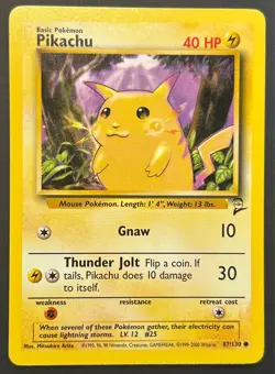 Pokemon Base Set 2 WOTC Common Pikachu 87/130 Near Mint/Mint - Image 1