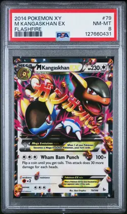 2014 POKEMON XY FLASHFIRE #79 M KANGASKHAN EX PSA 8 - Image 1