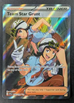 Pokemon TCG Team Star Grunt 242/198 Scarlet & Violet Base Set Full Art Rare - Image 1