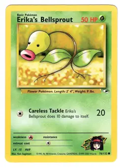 Pokemon TCG Erika's Bellsprout Gym Heroes 76/132 Regular Unlimited Common LP-NM - Image 1