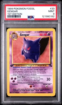 Gengar #20/62 PSA 9 - 1999 Pokemon Fossil 1st Edition - Image 1