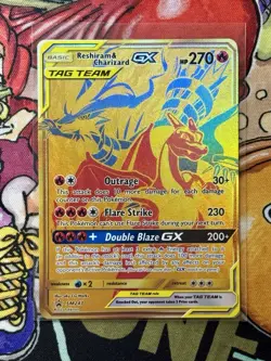TCG Pokemon English SM Promo Reshiram & Charizard GX SM247 Sm Holo - Image 1