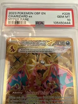 2023 POKEMON OBF EN-OBSIDIAN FLAMES HYPER RARE #228 CHARIZARD EX PSA 10 - Image 3