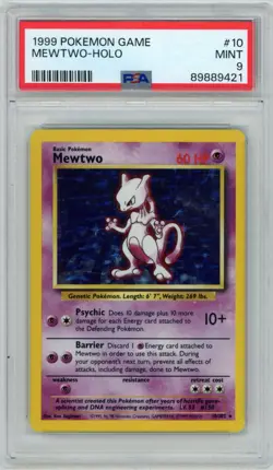 1999 Pokemon Mewtwo Holo PSA 9 - Image 1