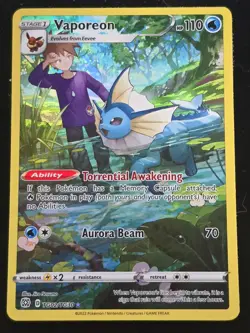 Pokemon Vaporeon Holo Rare Card TG02/TG30 Brilliant Stars Sword & Shield - Image 1