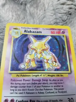 Pokemon Tcg Base Set Unlimited Alakazam Holo Card 1/102 - Image 2