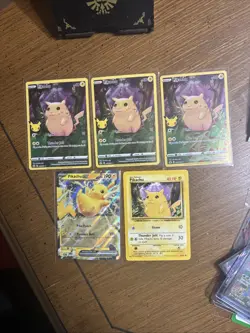 LOT Of 5 Pikachu Cards Sword And Shield And Vintage - Image 1