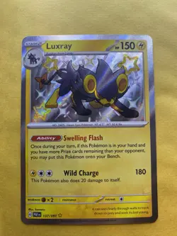 Pokemon TCG Luxray Paldean Fates Shiny Holo Rare Card 137/091 - Image 1